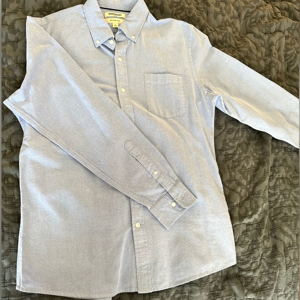 Men’s button-down, size large true to size, new condition, worn once.